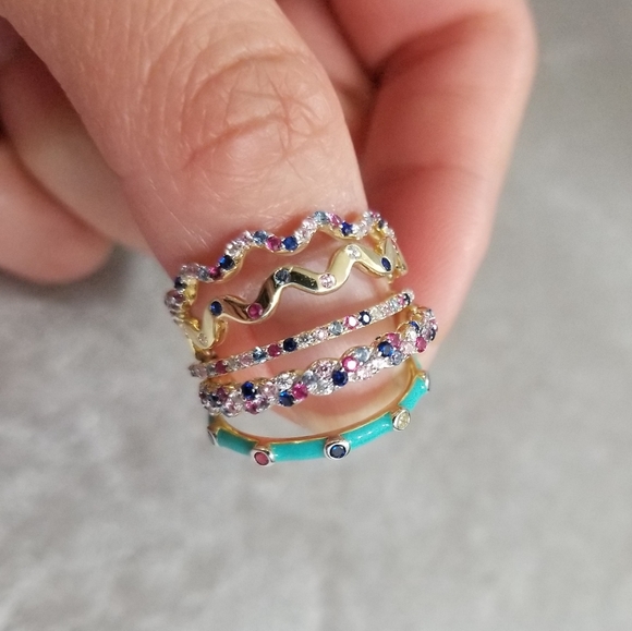 🔥LAST 1🔥NEW 14K RGP 925 SS STACKABLE RING SET - Picture 3 of 6